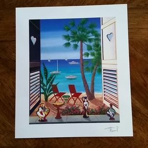 Fanch Ledan Seriolithigraph / Volets Caraibes